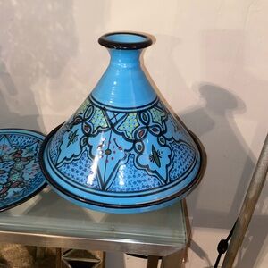 Blue Ceramic Moroccan Tagine